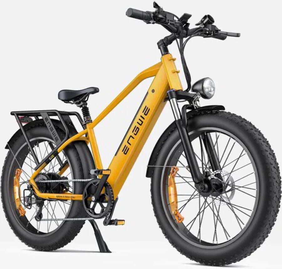 Engwe E26 Elektrische Fatbike E-bike Hoge Instap 26 Inch 250W Motor 7 Versnellingen 140 km Actieradius Hydraulische Schijfrem Geel