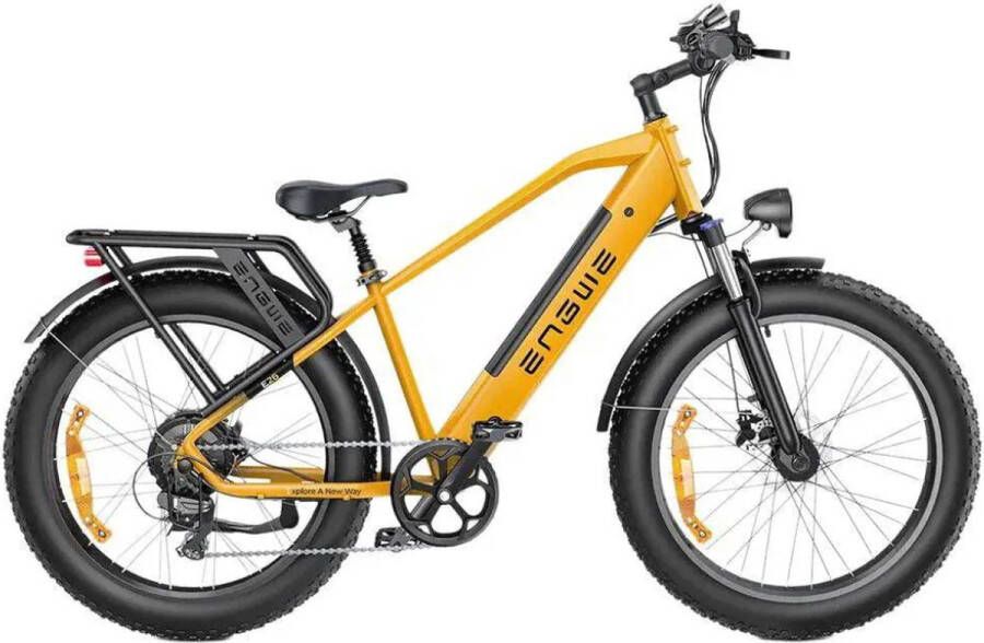 Engwe E26 Elektrische Fatbike E-bike Hoge Instap 26 Inch 250W Motor 7 Versnellingen 140 km Actieradius Hydraulische Schijfrem Geel