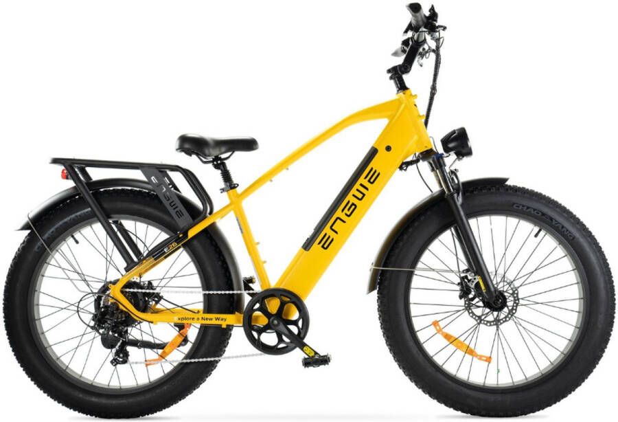 Engwe E26 Elektrische Fatbike E-bike Hoge Instap 26 Inch 250W Motor 7 Versnellingen 140 km Actieradius Hydraulische Schijfrem Geel