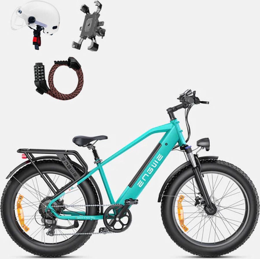 Engwe E26 Elektrische fiets 48V 16AH accu 250W motor Mountainbike Shi o 7-versnellingen 140 km max. bereik—blauw—Gratis geschenken voor een beperkte tijd: helm + houder voor mobiele telefoon + combinatieslot