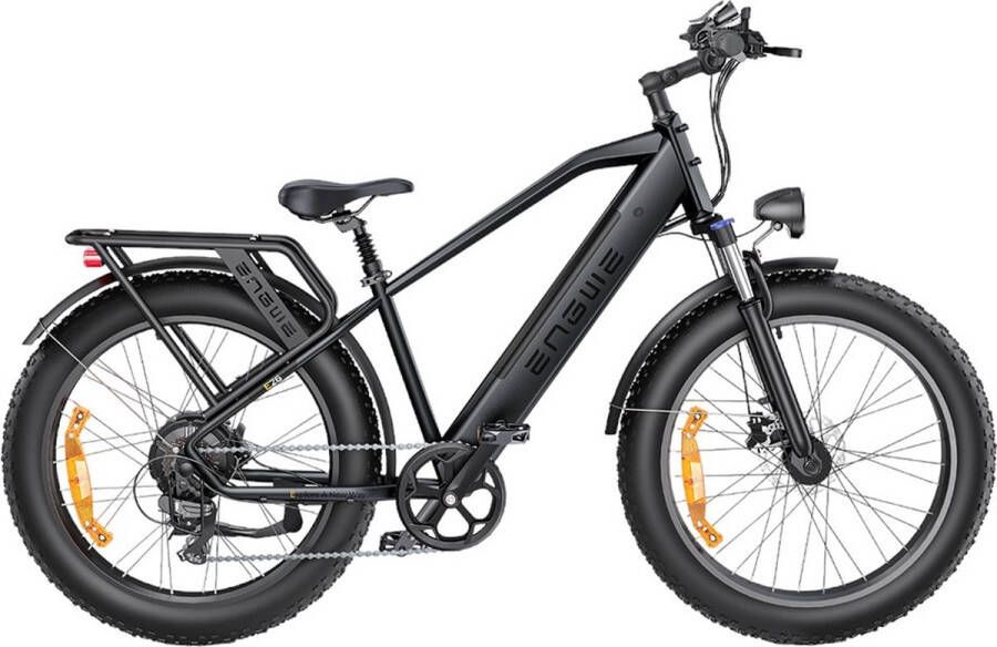 Engwe E26 Elektrische fiets 48V 16AH accu 250W motor Mountainbike Shimano 7-versnellingen 140 km max. bereik—zwart