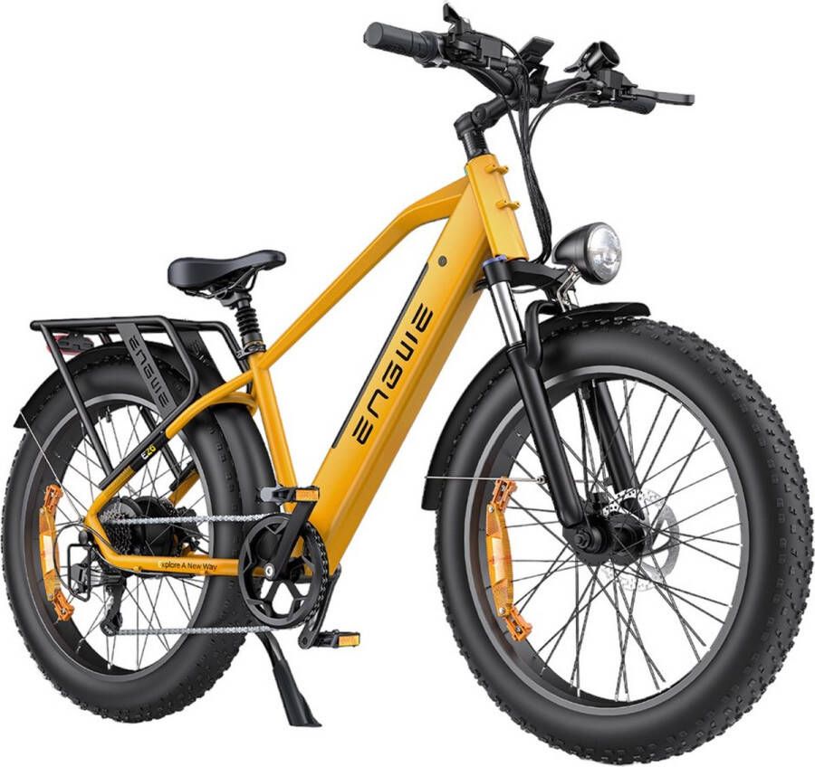 Engwe E26 Elektrische fiets 48V 16AH accu 250W motor Mountainbike Shimano 7-versnellingen 140 km max. bereik-geel