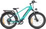 Engwe E26 Elektrische fiets Actieradius 140km Verwijderbare batterij 48V16Ah Motor 250W Shi o 7 versnellingen met voorvering VTC Fatbike Blauw - Thumbnail 3