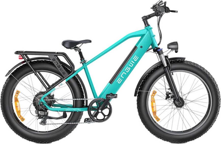 Engwe E26 – Hoge Instap Elektrische Fatbike E-Bike – Nieuw Model – Blauw – 250W Motor – Max 25 km u – 7 Versnellingen – Hydraulische Rem