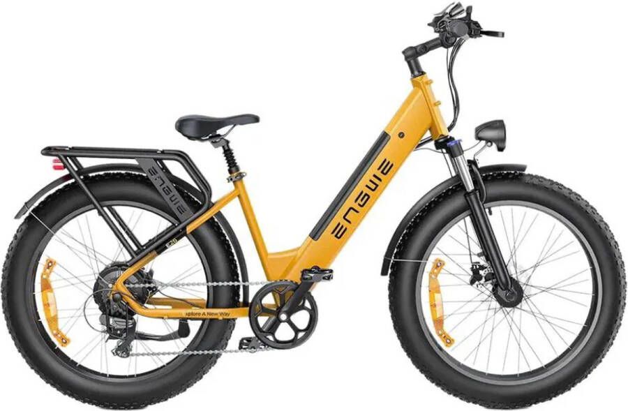 Engwe E26 ST Elektrische Fatbike E-bike Lage Instap 26 Inch 250W Motor 7 Versnellingen 140 km Actieradius Hydraulische Schijfrem Geel