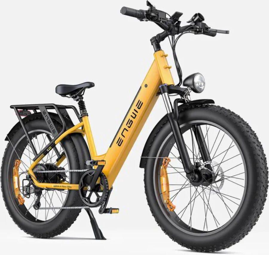 Engwe E26 ST Elektrische Fatbike E-bike Lage Instap 26 Inch 250W Motor 7 Versnellingen 140 km Actieradius Hydraulische Schijfrem Geel