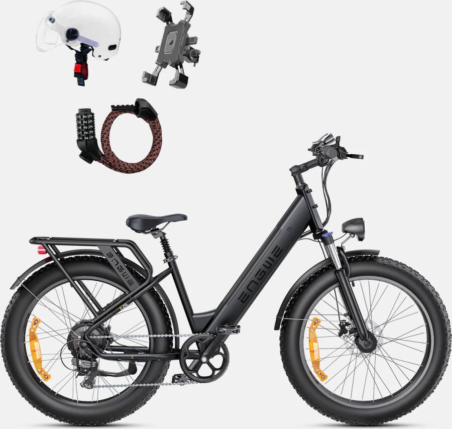 Engwe E26 ST elektrische fiets 48V 16AH batterij 250W-zwart——Beperkt gratis Helm + Houder voor mobiele telefoon + Combinatieslot