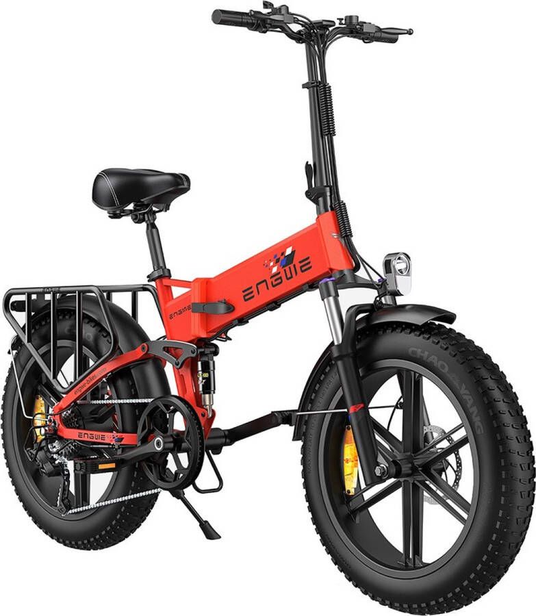 Engwe Engine X 250W Motor Opvouwbare Ebike Fat Tire Elektrische fiets 13Ah Batterij 25 km u Max. Snelheid 100 km Bereik Rood——Gratis geschenk voor een beperkte tijd: stuurtas + houder voor mobiele telefoon + combinatieslot