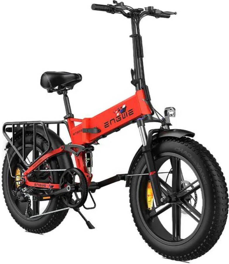 Engwe Engine X Elektrische Vouwfiets Fatbike 20 Inch 250W Motor 7 Versnellingen 100 km Actieradius Mechanische Schijfrem Rood