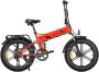Engwe Engine X Elektrische Vouwfiets Fatbike 20 Inch 250W Motor 7 Versnellingen 100 km Actieradius Mechanische Schijfrem Rood - Thumbnail 2