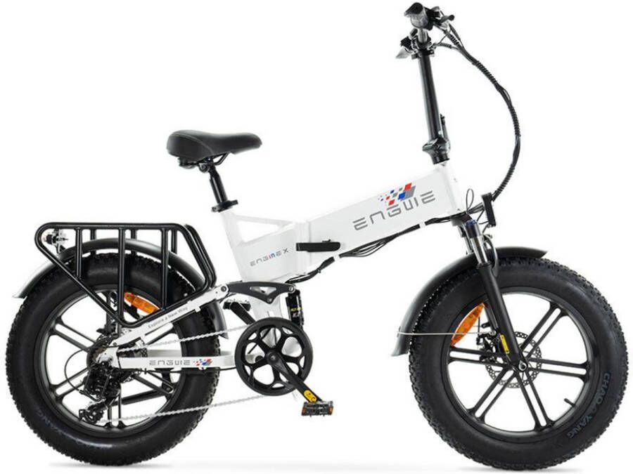 Engwe Engine X Elektrische Vouwfiets Fatbike 20 Inch 250W Motor 7 Versnellingen 100 km Actieradius Mechanische Schijfrem Wit