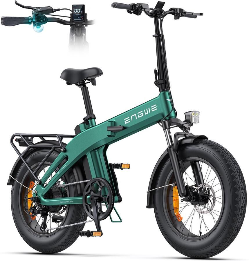 Engwe EP-2 3.0 BOOST Elektrische fiets Actieradius 120km Verwijderbare batterij 48V13.5Ah 250W Motor Shi o 7 Versnellingen 20 Inch opvouwbare City Commuter E-Bike Hydraulische schijfrem VTC Fatbike groente