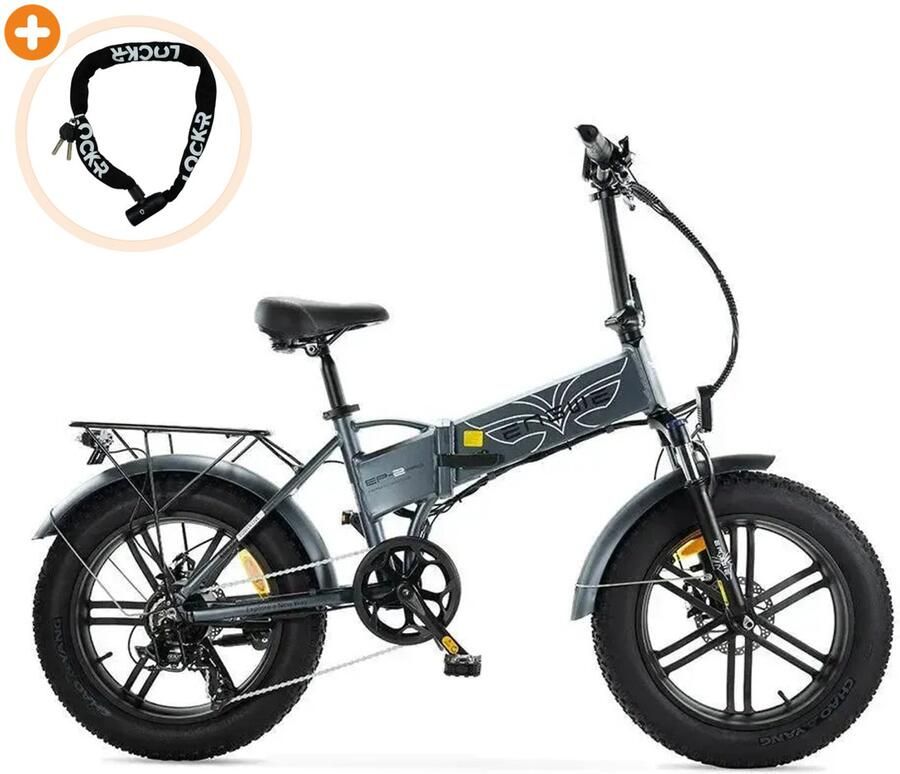 Engwe EP 2 PRO – Elektrische Vouwfiets – Snelvouwend – Compact & Lichtgewicht – 250W Motor – LCD Display – Hydraulische Rem – Grijs Elektrische fiets