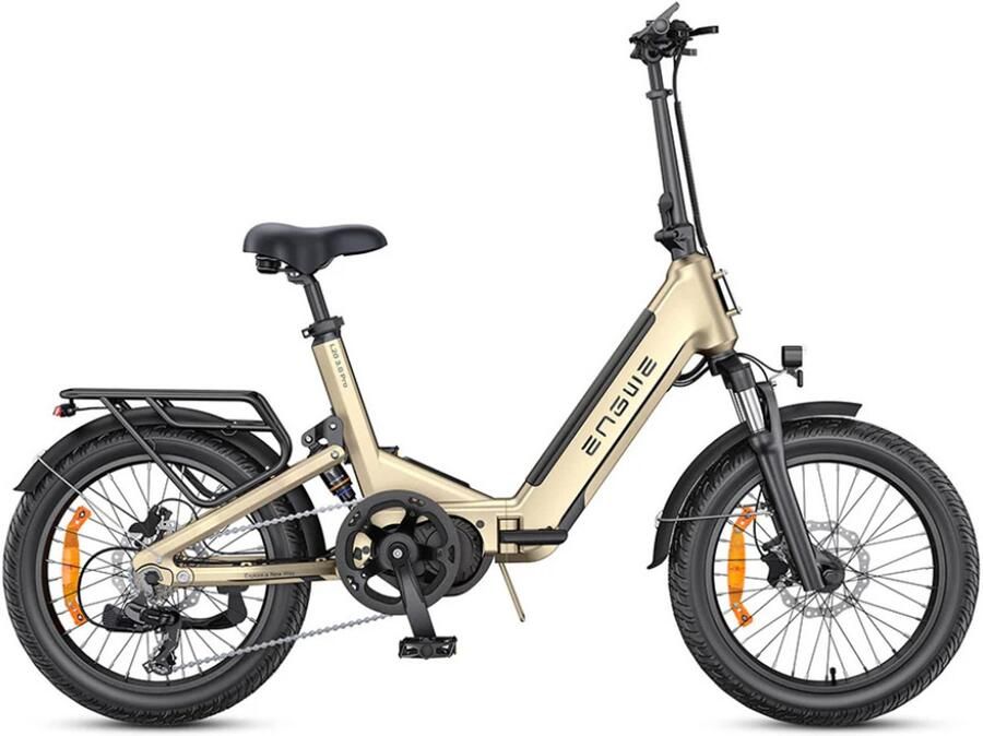 Engwe L20 3.0 Pro Elektrische Vouwfiets E-bike 20 Inch 250W Middenmotor 7 Versnellingen 160 km Actieradius Hydraulische Schijfrem Champagne