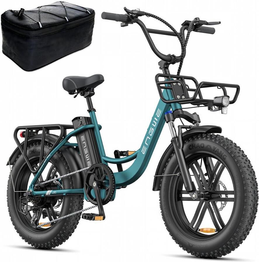 Engwe L20 Boost Elektrische fiets Actieradius 120km Verwijderbare batterij 48V13Ah Motor 250W Shi o 7 versnellingen Met voor schokdemper Mechanische Schijfrem 20 Inch Commuter E-Bike Fatbike Groente