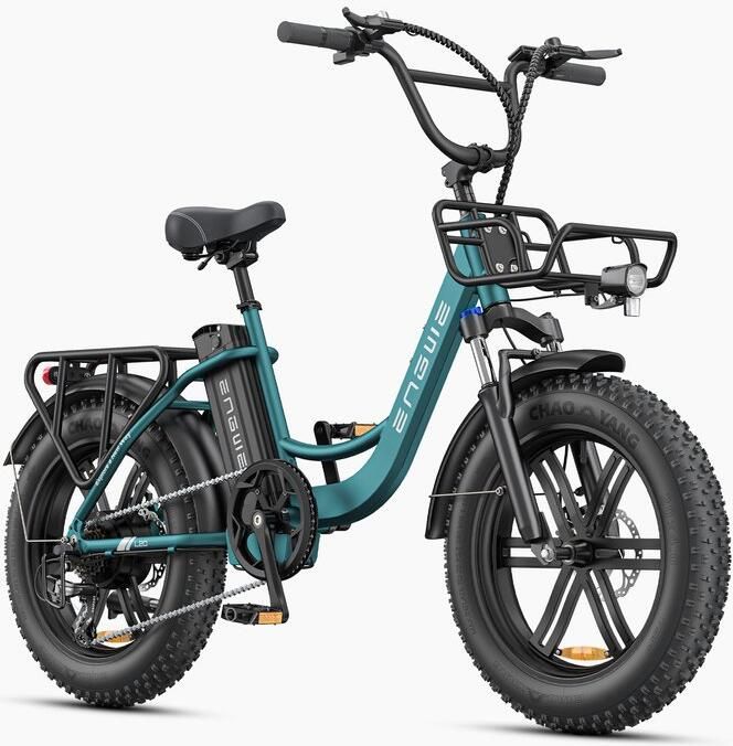 Engwe L20 Boost Elektrische fiets 20 * 4.0 Inch Actieradius 120km Verwijderbare batterij 48V13Ah Motor 250W Shi o 7 versnellingen LCD Display- Mechanische Schijfrem 20 Inch Commuter E-Bike Zwart