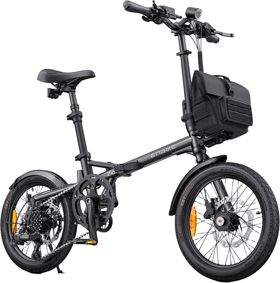 Engwe Zip Elektrische Vouwfiets 250W 36V 10Ah Tot 120 km 16 × 1 95 inch 7 Versnellingen Hydraulische Olierem APP & Bluetooth Grijs