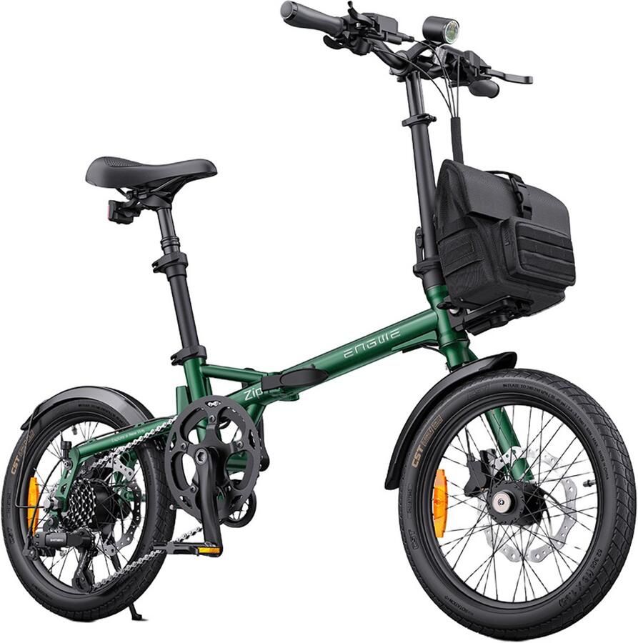 Engwe Zip Elektrische Vouwfiets 250W 36V 10Ah Tot 120 km 16 × 1 95 inch 7 Versnellingen Hydraulische Olierem APP & Bluetooth Groen