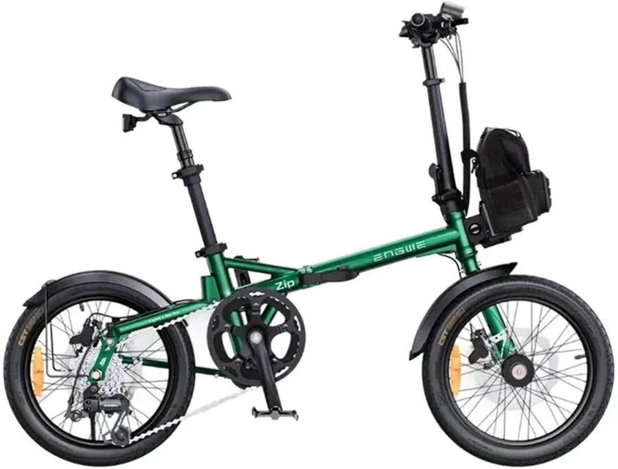 Engwe Zip Elektrische Vouwfiets Groen Opvouwbaar in 3 Seconden Tot 120 km Actieradius Koppelsensor Slechts 17 kg
