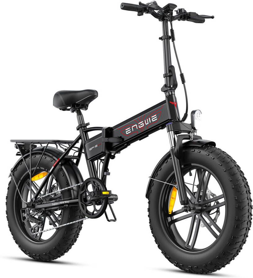 Engwe EP-2 Boost Elektrische Fiets 250W Motor 48V13Ah Batterij 20 x 4.0 Band Shi o 7 Versnellingen 120 km Actieradius Mechanische Schijfrem Zwart
