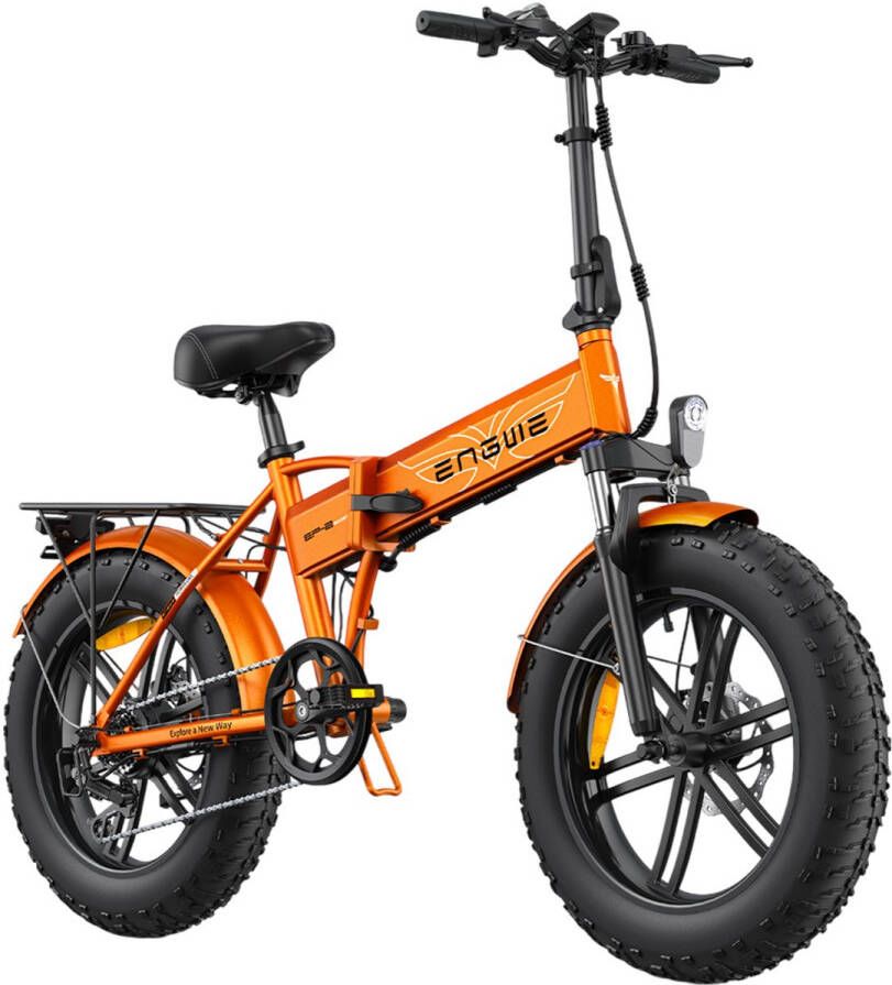 Engwe EP-2 Boost opvouwbare elektrische fiets 250 W motor 48 V 13 Ah accu 20*4 0 inch dikke banden maximale snelheid 25 km u actieradius 120 km mechanische schijfrem voor en achter koppelsensor voorvering Shi o 7 versnellingen Oranje