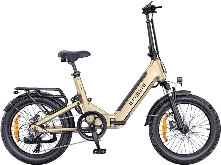 Engwe L20 3.0 Boost elektrische fiets 250 W motor 48 V 13 5 Ah batterij 20 * 3 0 inch band 135 km maximaal bereik hydraulische rem volledige vering koppelsensor Shi o 7 versnellingen Goud