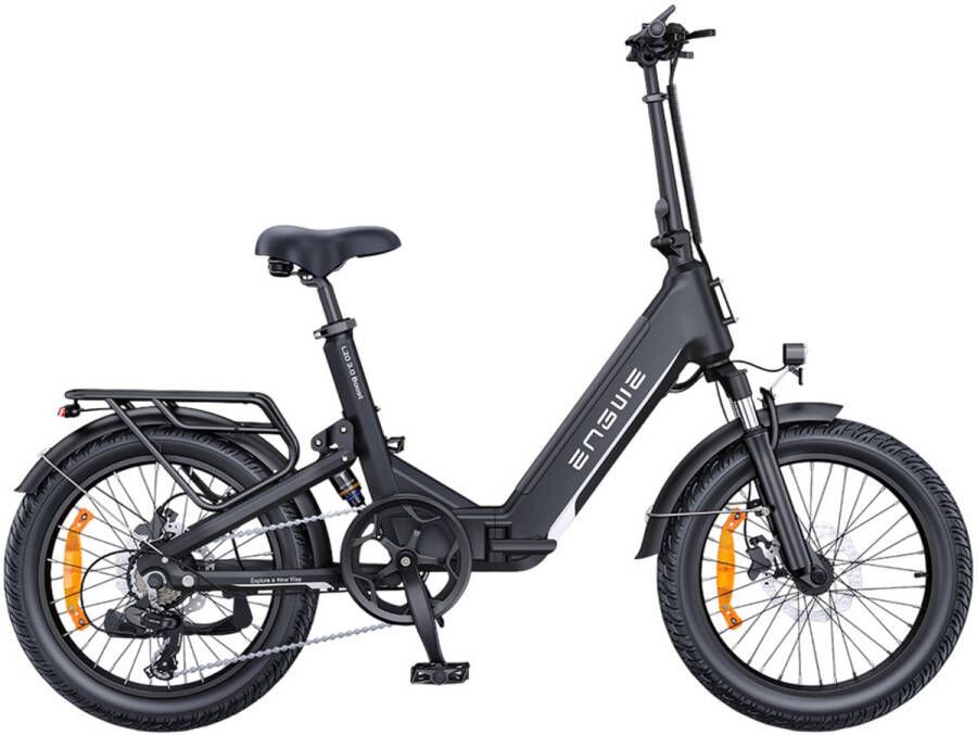Engwe L20 3.0 Boost elektrische fiets 250W motor 48V 13 5Ah accu 20*3 0 inch banden 135km max. bereik hydraulische rem volledige vering koppelsensor Shi o 7-speed Zwart