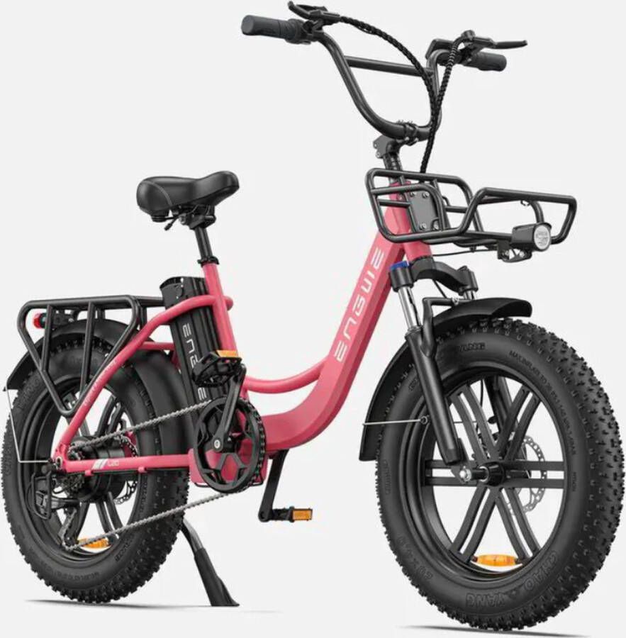 Engwe L20 Elektrische Fatbike E-bike 20 Inch 250W Motor 7 Versnellingen 140 km Actieradius Mechanische Schijfrem Roze