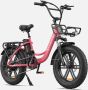 Engwe L20 Elektrische Fatbike E-bike 20 Inch 250W Motor 7 Versnellingen 140 km Actieradius Mechanische Schijfrem Roze - Thumbnail 1