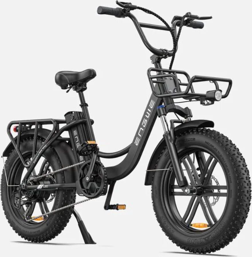 Engwe L20 Elektrische Fatbike E-bike 20 Inch 250W Motor 7 Versnellingen 140 km Actieradius Mechanische Schijfrem Zwart