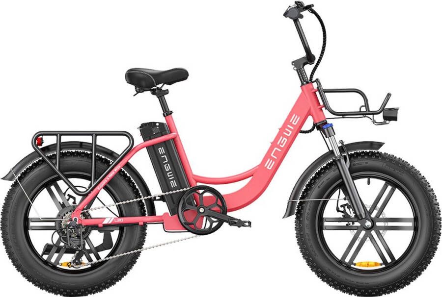 Engwe L20 Elektrische Fiets 20*4.0 inch Mountain Band 250W Motor 25km h Max Snelheid 48V 13Ah Batterij 140km Kilometerstand Rood