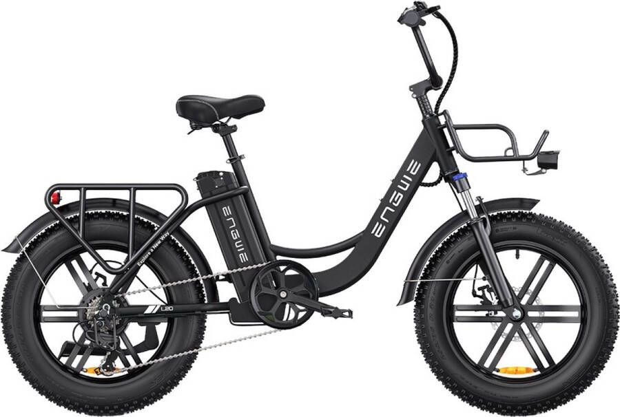 Engwe L20 Elektrische Fiets 20*4.0 inch Mountain Band 250W Motor 25km h Max Snelheid 48V 13Ah Batterij 140km Kilometerstand Zwart