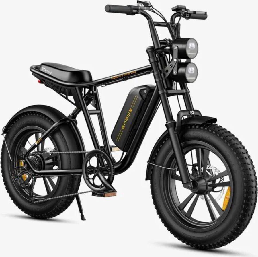 Engwe M20 (13Ah) Elektrische Fatbike Enkele Accu 20 Inch 250W Motor 7 Versnellingen 75 km Actieradius Mechanische Schijfrem Zwart