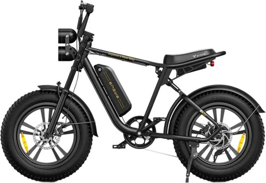 Engwe M20 (13Ah) Elektrische Fatbike Enkele Accu 20 Inch 250W Motor 7 Versnellingen 75 km Actieradius Mechanische Schijfrem Zwart