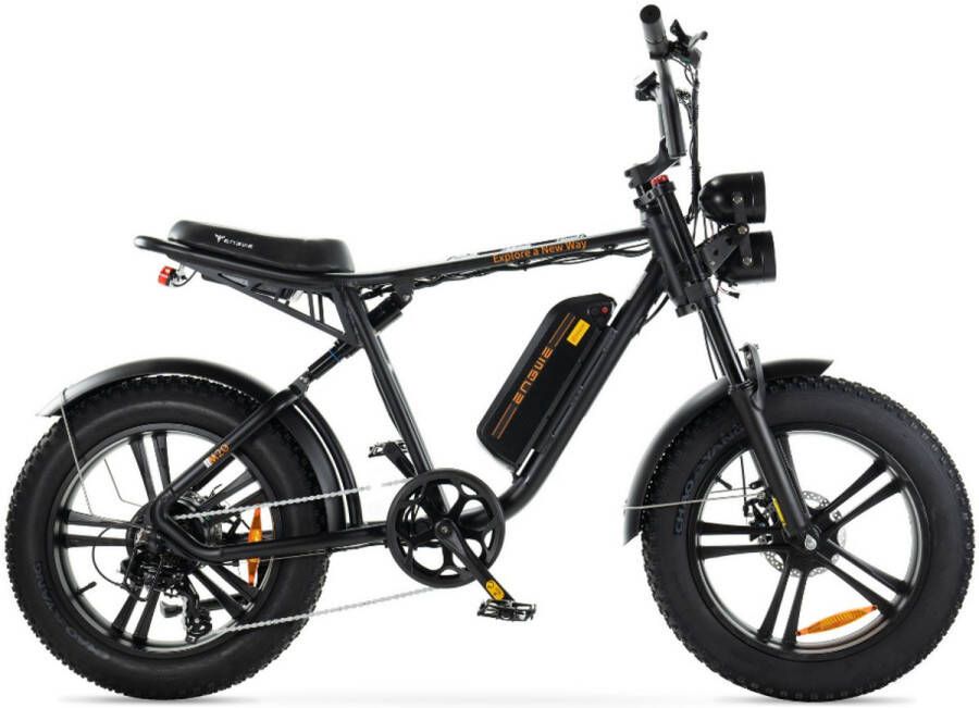 Engwe M20 (13Ah) Elektrische Fatbike Enkele Accu 20 Inch 250W Motor 7 Versnellingen 75 km Actieradius Mechanische Schijfremmen Zwart