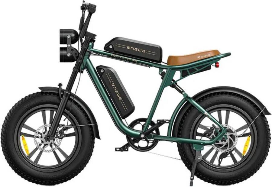 Engwe M20 (26Ah) Elektrische Fatbike Dubbele Accu 20 Inch 250W Motor 7 Versnellingen 150 km Actieradius Mechanische Schijfrem Groen