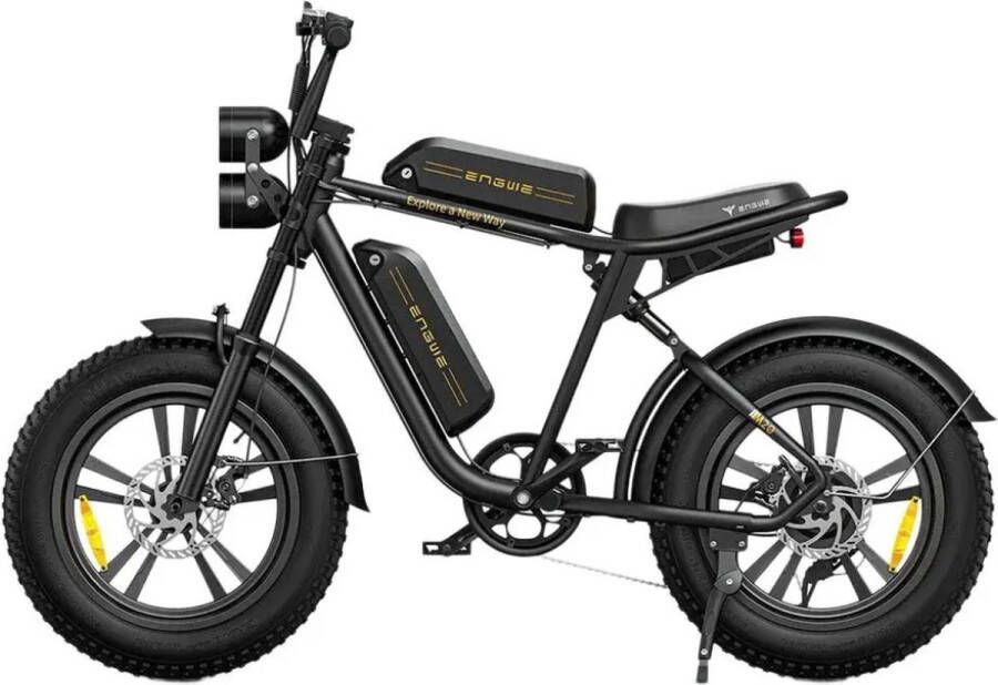 Engwe M20 (26Ah) Elektrische Fatbike Dubbele Accu 20 Inch 250W Motor 7 Versnellingen 150 km Actieradius Mechanische Schijfrem Zwart