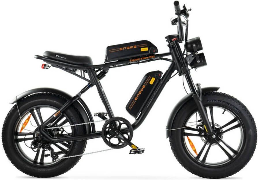 Engwe M20 (26Ah) Elektrische Fatbike Dubbele Accu 20 Inch 250W Motor 7 Versnellingen 150 km Actieradius Mechanische Schijfremmen Zwart