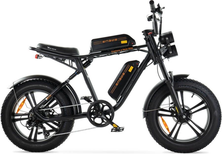 Engwe M20 Fatbike Dubbele Accu Zwart 250W Elektrische Fatbike