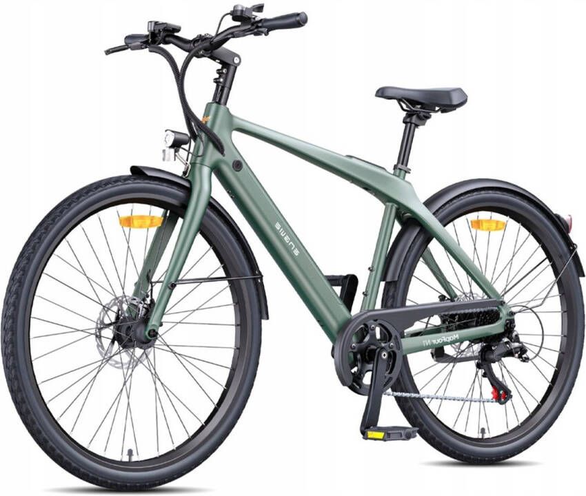 Engwe MapFour N1 Air elektrische fiets 250W motor 36V 10Ah accu 700*38C spaakbanden 25km h max snelheid 100km actieradius mechanische schijfrem voor en achter SHI O 7 versnellingen koppel sensor LCD-kleurenscherm Groen - Foto 1