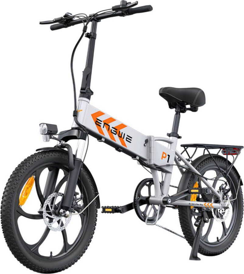 Engwe P1 Opvouwbare elektrische fiets 20 inch banden 250W borstelloze motor 36V 13Ah accu 25 km u maximale snelheid-Grijs