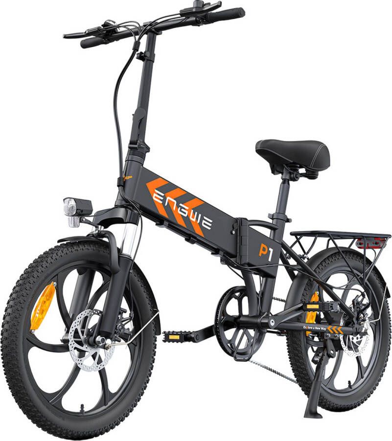 Engwe P1 Opvouwbare elektrische fiets 20 inch banden 250W borstelloze motor 36V 13Ah accu 25 km u maximale snelheid-Zwart