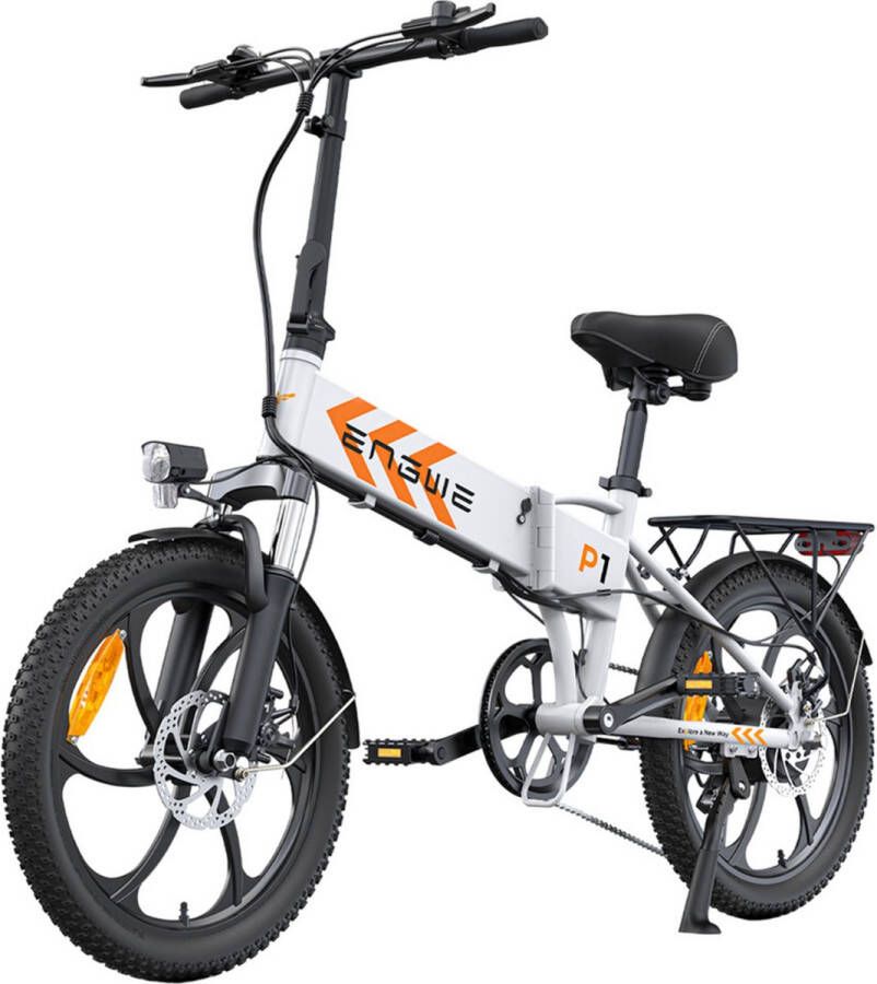 Engwe P1 Opvouwbare elektrische fiets 20 inch banden 250W borstelloze motor 36V 13Ah accu 25 km u maximale snelheid-Wit