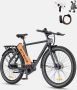 Engwe P275 Pro City elektrische fiets 27 5 '' spaakbanden 250 W Bafang borstelloze middenmotor automatische versnellingspook met 3 niveaus 36 V 19 2 Ah batterij maximaal bereik van 260 km hydraulische schijfrem voor en achter zwart-oranje - Thumbnail 1