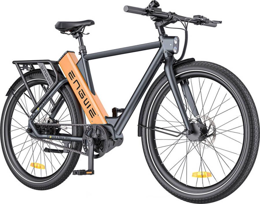 Engwe P275 Pro City elektrische fiets 27 5 '' spaakbanden 250 W Bafang borstelloze middenmotor automatische versnellingspook met 3 niveaus 36 V 19 2 Ah batterij maximaal bereik van 260 km hydraulische schijfrem voor en achter zwart-oranje