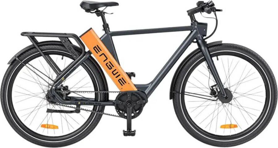 Engwe P275 Pro Elektrische Fiets – E-bike – Hoge Instap Carbon Riemaandrijving – 27.5 Inch 250W Motor 260 km Actieradius Hydraulische Schijfremmen Oranje