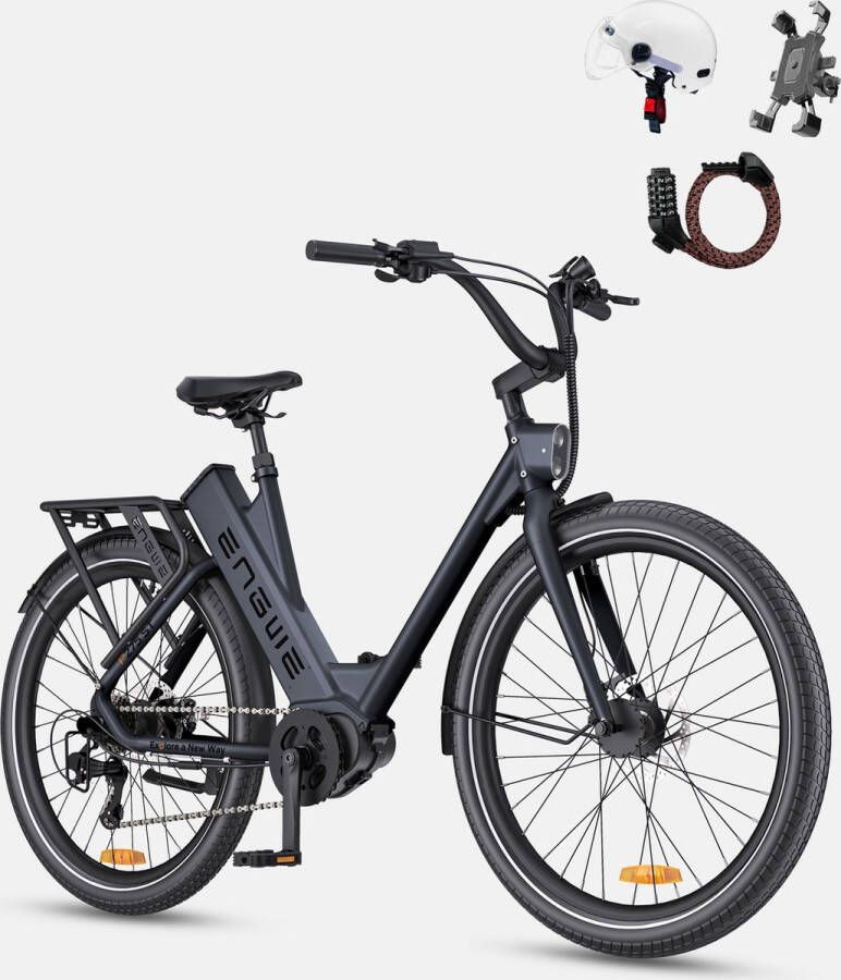 Engwe P275 ST Urban elektrische fiets 250W borstelloze middenmotor met koppelsensor 36V 19 2Ah accu maximaal bereik van 260 km hydraulische schijfrem 27 5'' spaakbanden SHIMANO 9-speed Zwart