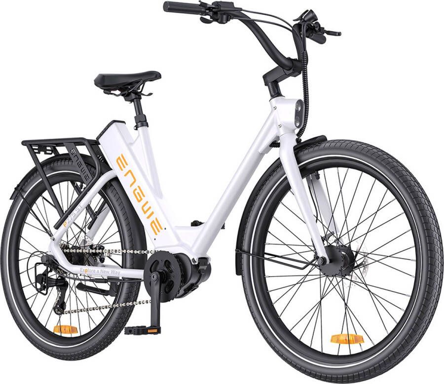 Engwe P275 ST Urban elektrische fiets 250W borstelloze middenmotor met koppelsensor 36V 19 2Ah accu maximaal bereik van 260 km hydraulische schijfrem 27 5'' spaakbanden SHIMANO 9-speed Wit