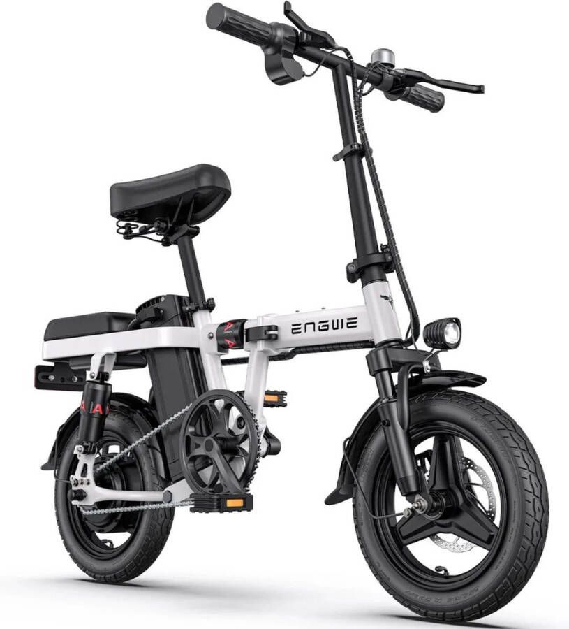 Engwe T14 Elektrische Vouwfiets Lichtgewicht Ontwerp 14 Inch 250W Motor 42 km Actieradius Mechanische Schijfremmen Wit