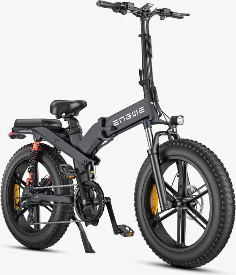 Engwe X20 Elektrische Vouwfiets Fatbike 20 Inch 250W Motor 8 Versnellingen 150 km Actieradius Hydraulische Schijfrem Zwart